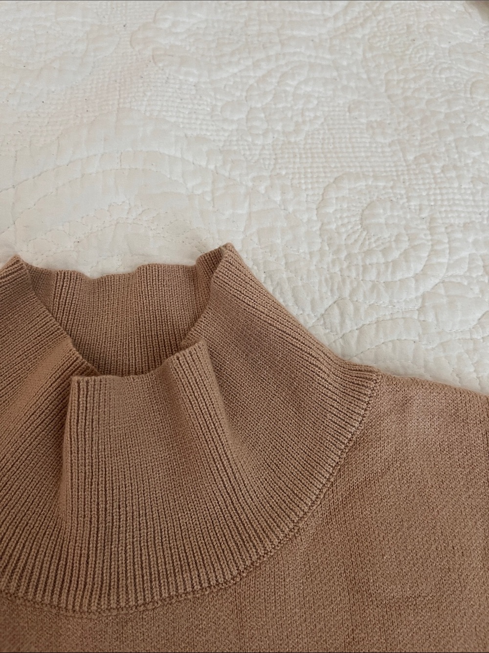 entro Camel Ribbed Funnel Neck Sweater - Picture 5 of 9